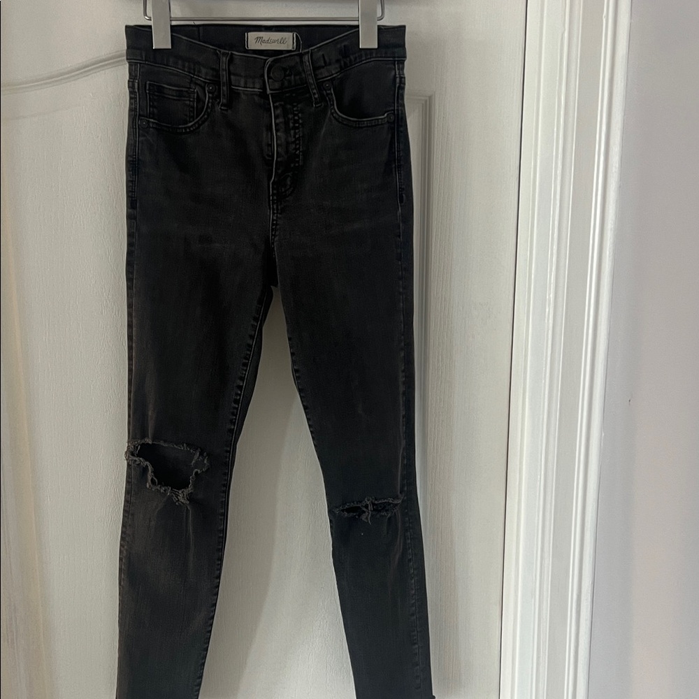 Madewell Black Ripped Skinny Jeans